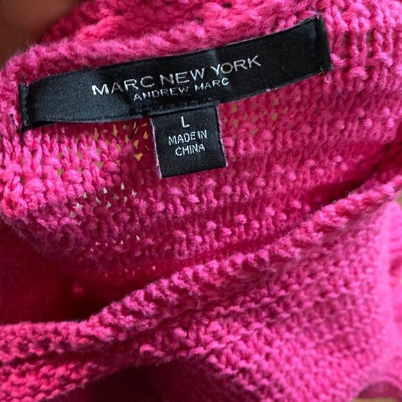 Marc New York Hot Pink Cropped Knit Ruffle Sleeve Blouse - Picture 9 of 11